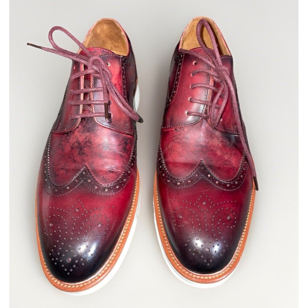 TAFT 365 Model 103 wingtip oxford shoes in a midnight bordeaux patina finish 10